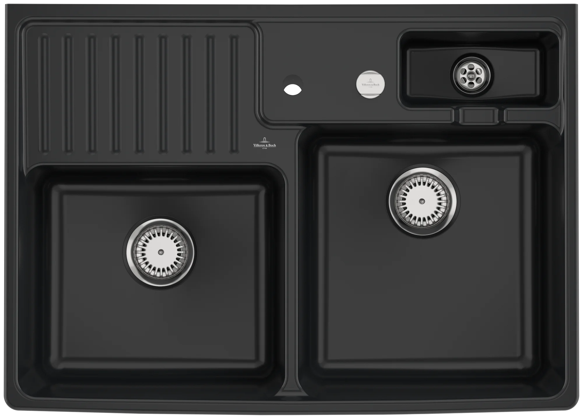 Villeroy & Boch Spülstein Doppelbecken 632392 Pure Black