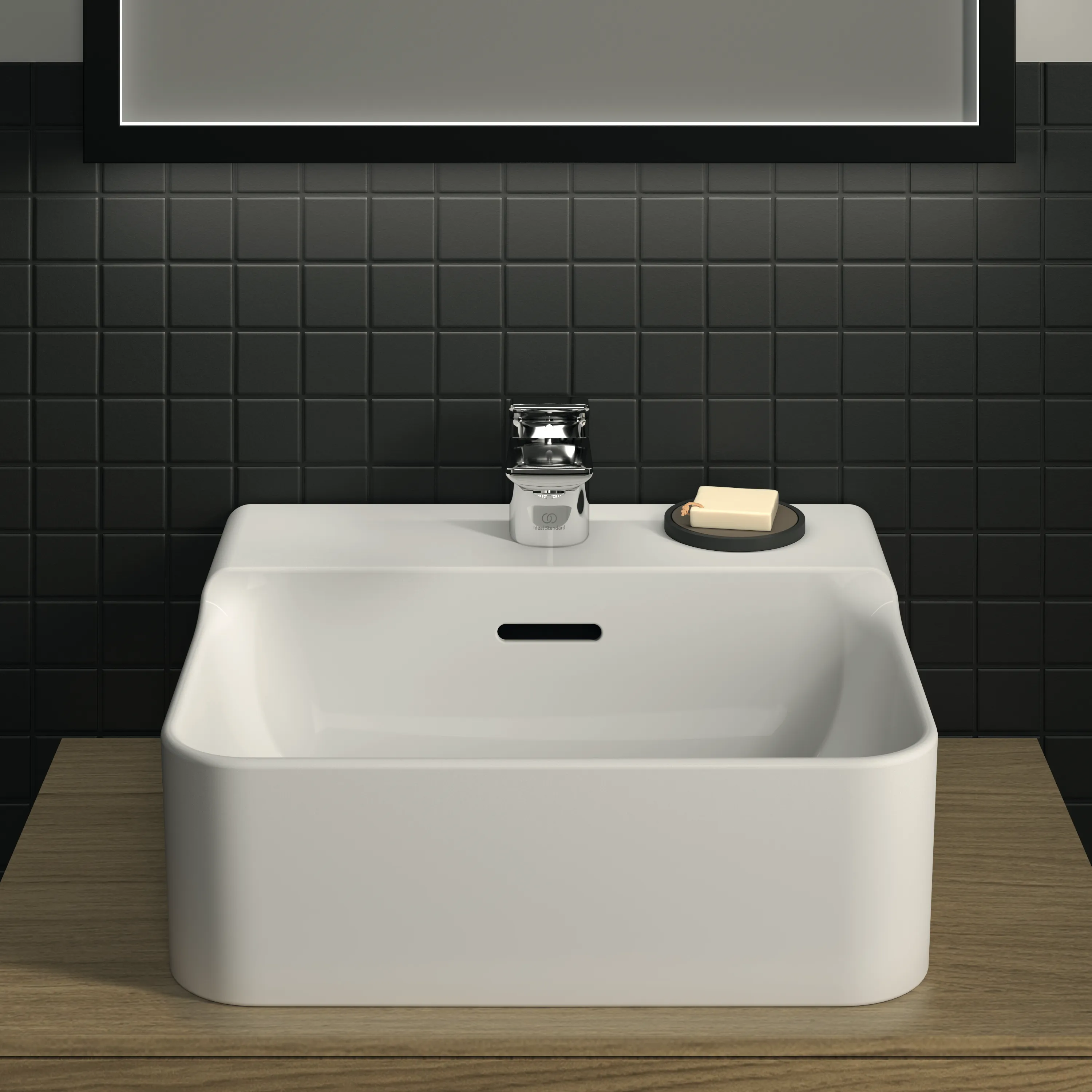 Waschbecken „Conca“ 40 × 35 × 16,5 cm, Hahnlochposition mittig in Weiß Waschbecken „Conca“ 40 × 35 × 16,5 cm, Hahnlochposition mittig in Weiß