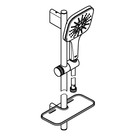 Grohe Rainshower SmartActive 130 Cube, Brausestangenset 3 Strahlarten, moon white/chrom Grohe Rainshower SmartActive 130 Cube, Brausestangenset 3 Strahlarten, moon white/chrom
