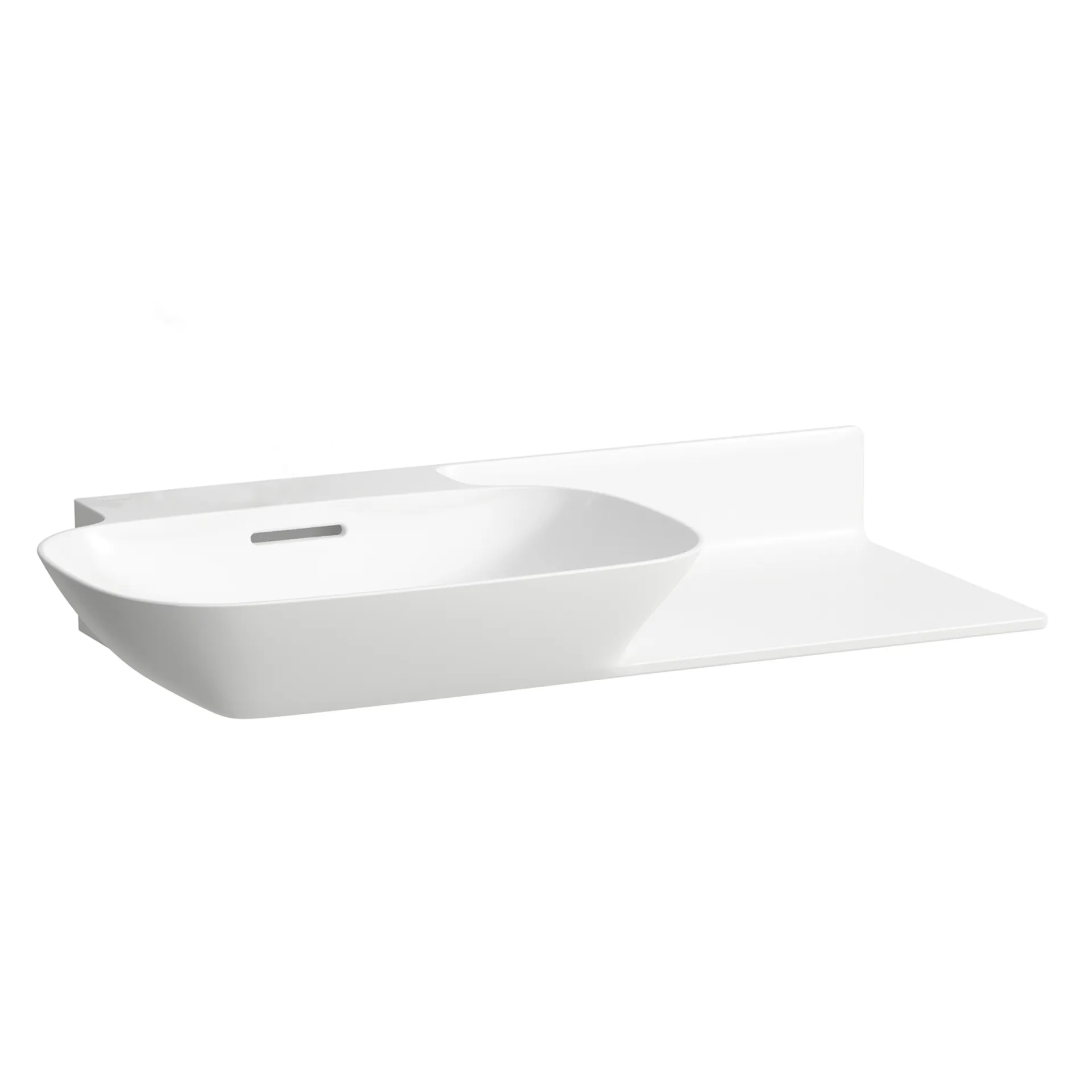 Laufen Waschtisch INO 450x900x145 ohne Hahnloch, weiß LCC, Saphirkeramik, unterbaufähig mit angeformter Ablage rechts Laufen Waschtisch INO 450x900x145 ohne Hahnloch, weiß LCC, Saphirkeramik, unterbaufähig mit angeformter Ablage rechts