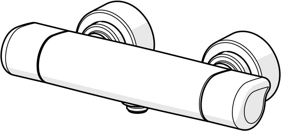 HansaCARE Duscharmatur, Wandmontage, Thermostat, Chrom