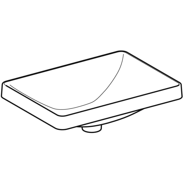 Einbauwaschtisch „Variform“, rechteckig 55 × 40 cm in weiß alpin Einbauwaschtisch „Variform“, rechteckig 55 × 40 cm in weiß alpin