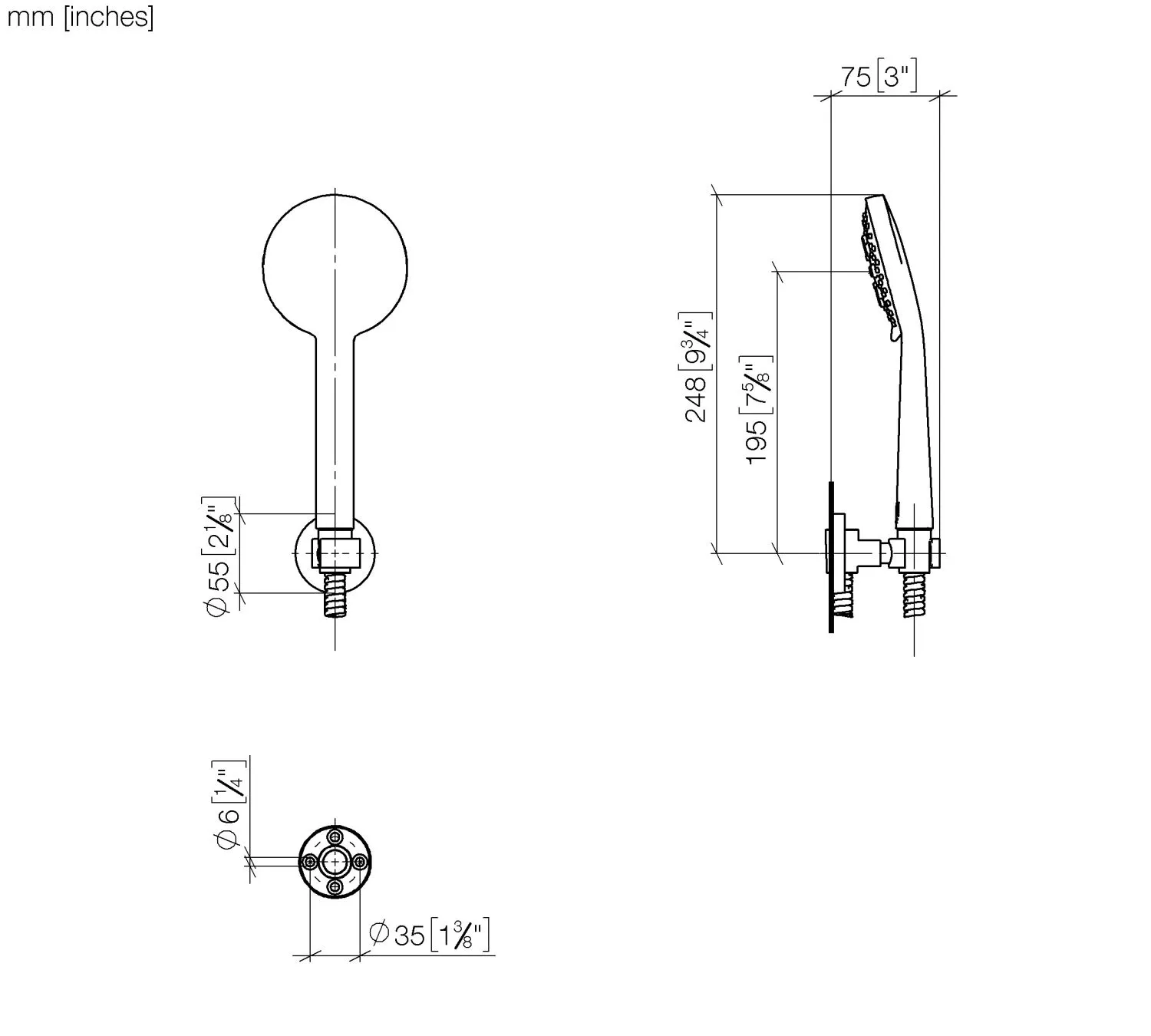 Dornbracht META Schlauchbrausegarnitur, Gold gebürstet PVD, FlowReduce, Brausekopf Ø 100 mm, Dreifach/fünffach verstellbar, Antikalk-System, Metallschlauch 1250 mm mit Verdrehschutz Dornbracht META Schlauchbrausegarnitur, Gold gebürstet PVD, FlowReduce, Brausekopf Ø 100 mm, Dreifach/fünffach verstellbar, Antikalk-System, Metallschlauch 1250 mm mit Verdrehschutz