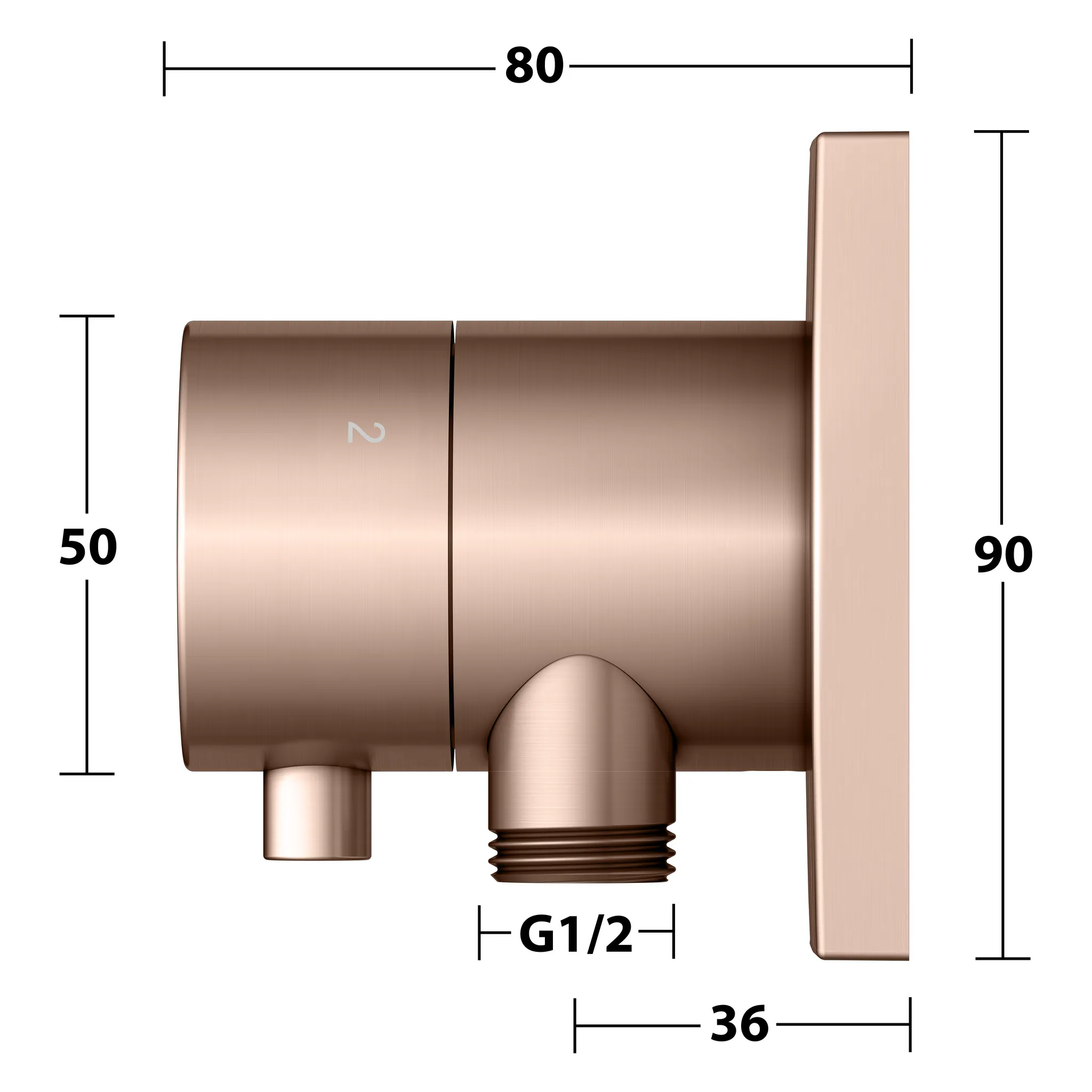 IXMO 3-Wege Ab- u. Umstellventil UP IXMO Comfort, eckig Rotgold geb. IXMO 3-Wege Ab- u. Umstellventil UP IXMO Comfort, eckig Rotgold geb.