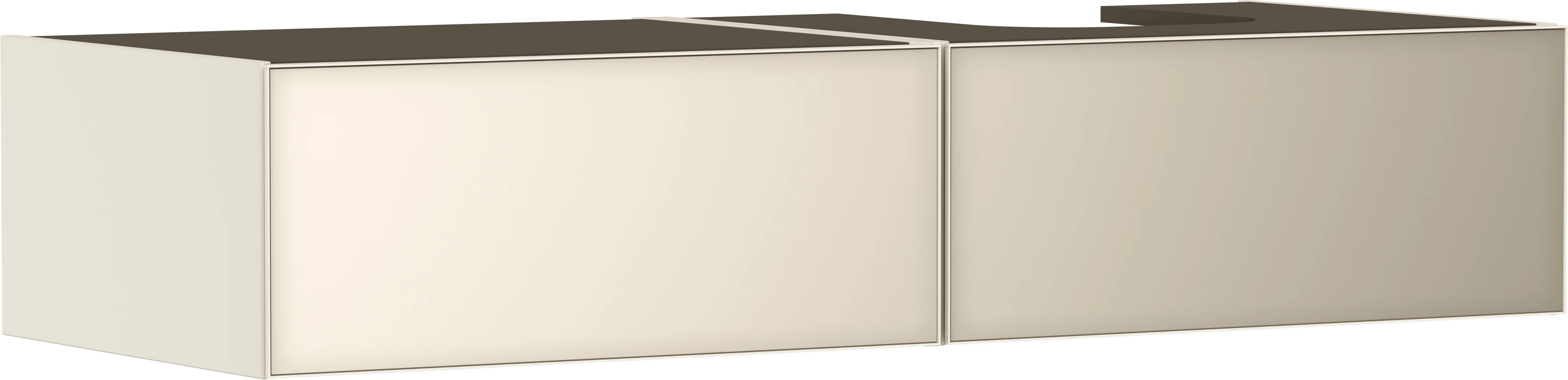 Hansgrohe Xevolos E Waschtischunterschrank Sandbeige Matt, 1370x550 mm, 2 Schubkästen, grifflos mit PushOpen und SoftClose, vormontiert Hansgrohe Xevolos E Waschtischunterschrank Sandbeige Matt, 1370x550 mm, 2 Schubkästen, grifflos mit PushOpen und SoftClose, vormontiert