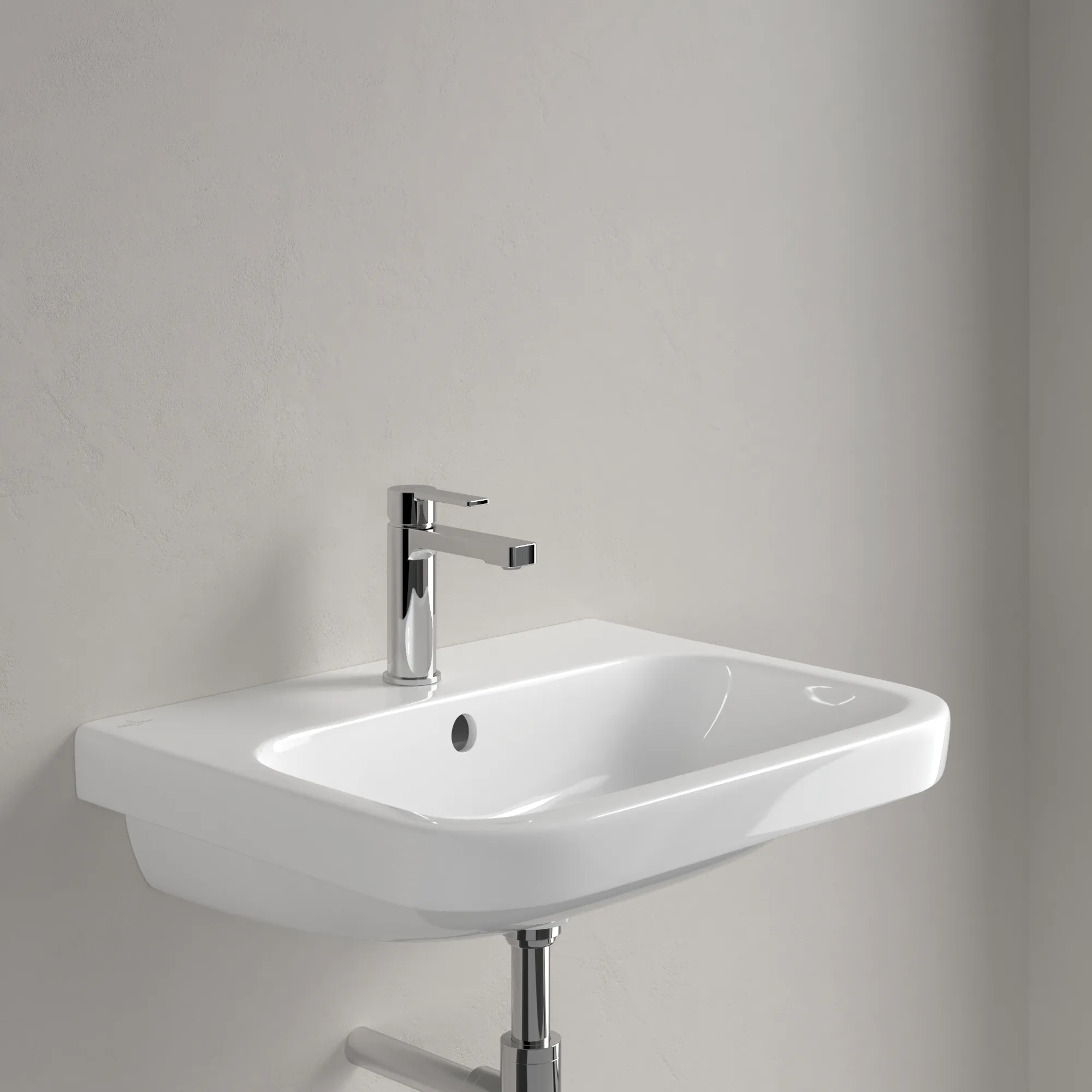 Villeroy & Boch Waschbecken geschliffen „Architectura“ 600 × 470 × 180 mm, ohne Hahnlochbohrung, mit Hahnlochbank, Hahnlochposition mittig