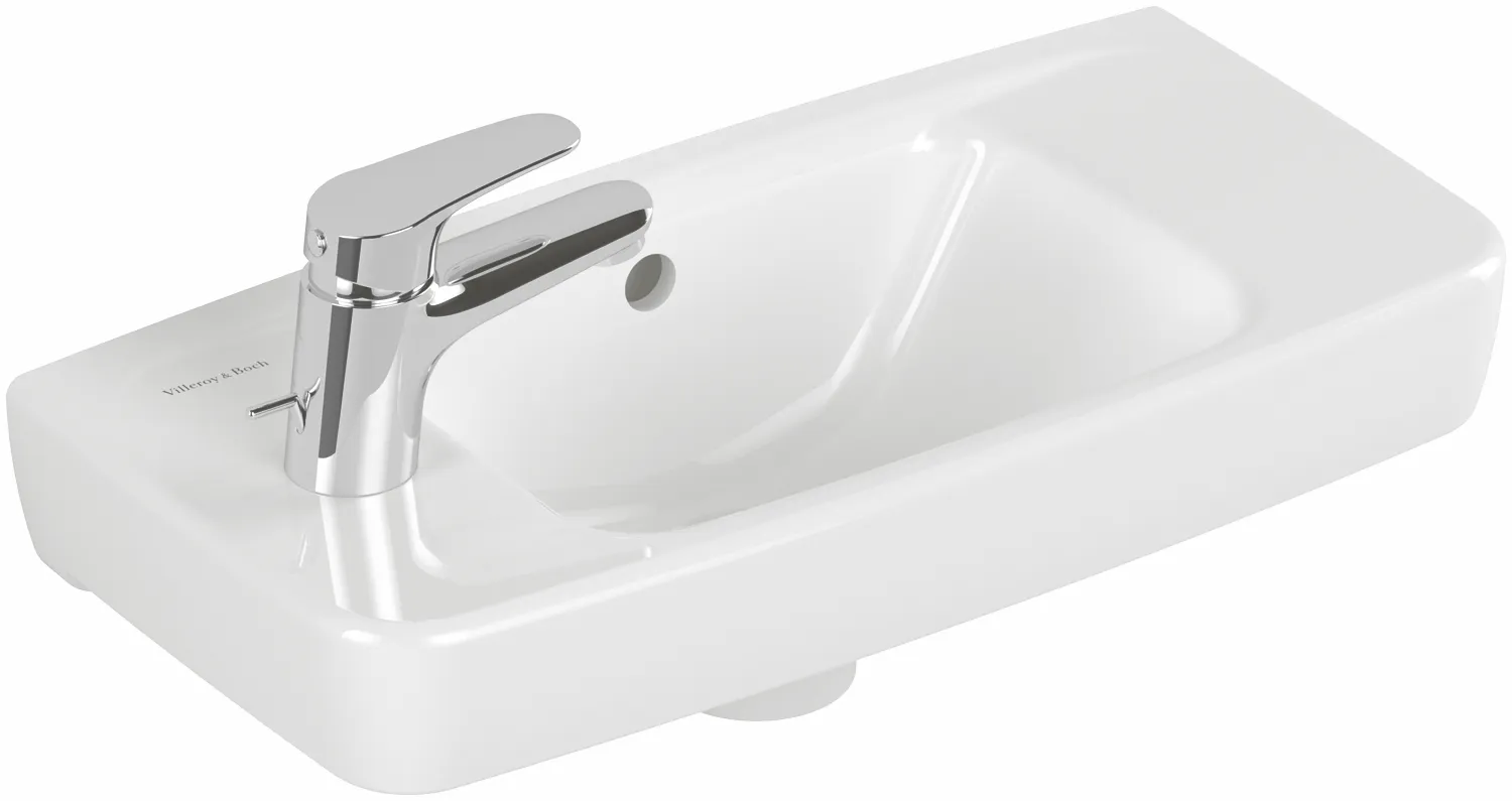 Villeroy & Boch Waschbecken „Newo“ 500 × 240 × 145 mm, ohne Hahnlochbohrung in Weiß Alpin Villeroy & Boch Waschbecken „Newo“ 500 × 240 × 145 mm, ohne Hahnlochbohrung in Weiß Alpin