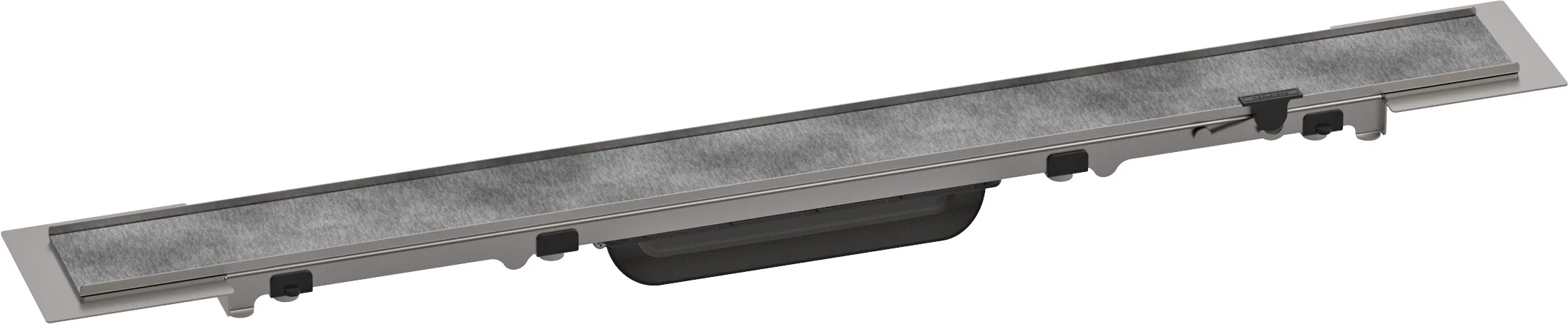 Hansgrohe RainDrain Rock Duschrinne 700 mm, kürzbar und befliest, rahmenloses Design, höhenverstellbare Abdeckung, Edelstahl V2A