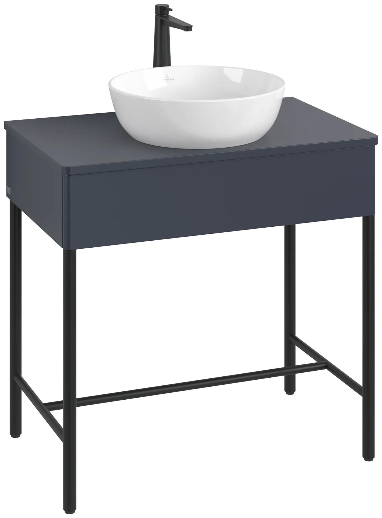Villeroy & Boch Waschbeckenunterschrank Artis, Eckig, Midnight Blue Matt Lacquer, 800x782x500 mm, mit Beleuchtung und Push-to-open Funktion Villeroy & Boch Waschbeckenunterschrank Artis, Eckig, Midnight Blue Matt Lacquer, 800x782x500 mm, mit Beleuchtung und Push-to-open Funktion