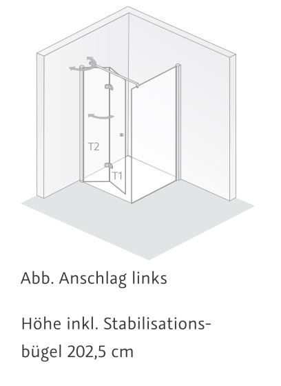 HSK teilgerahmte Duschtür Drehfalttür links für Seitenwand „Exklusiv“ für Seitenwand Glas Mattierung mittig (65 cm), Profile Alu Silber-matt, Scharniere Premium Softcube, B: 750 mm H: 2000 mm HSK teilgerahmte Duschtür Drehfalttür links für Seitenwand „Exklusiv“ für Seitenwand Glas Mattierung mittig (65 cm), Profile Alu Silber-matt, Scharniere Premium Softcube, B: 750 mm H: 2000 mm