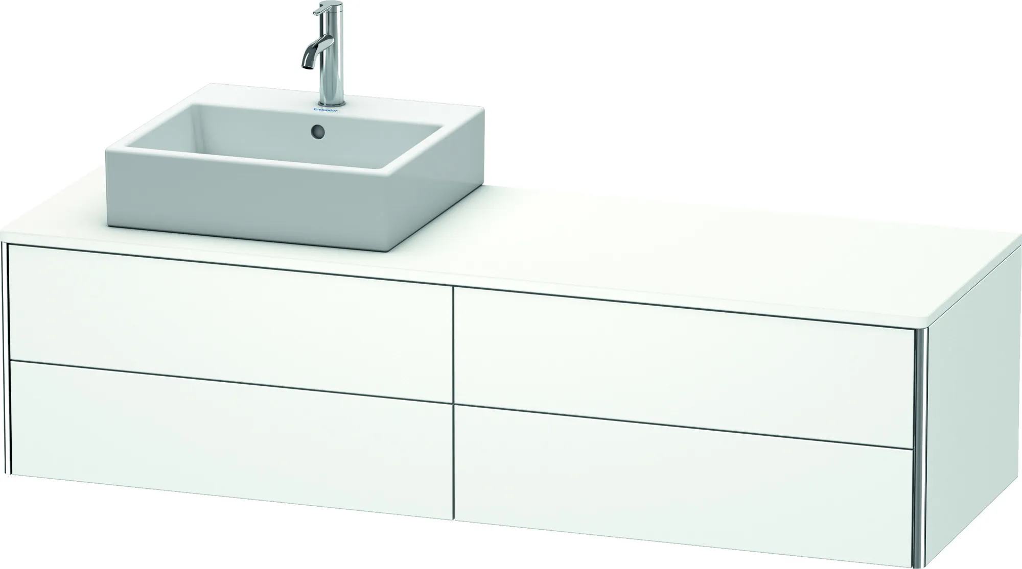 Duravit Waschtischunterschrank wandhängend „XSquare“ 160 × 40 × 54,8 cm Weiß Matt Duravit Waschtischunterschrank wandhängend „XSquare“ 160 × 40 × 54,8 cm Weiß Matt