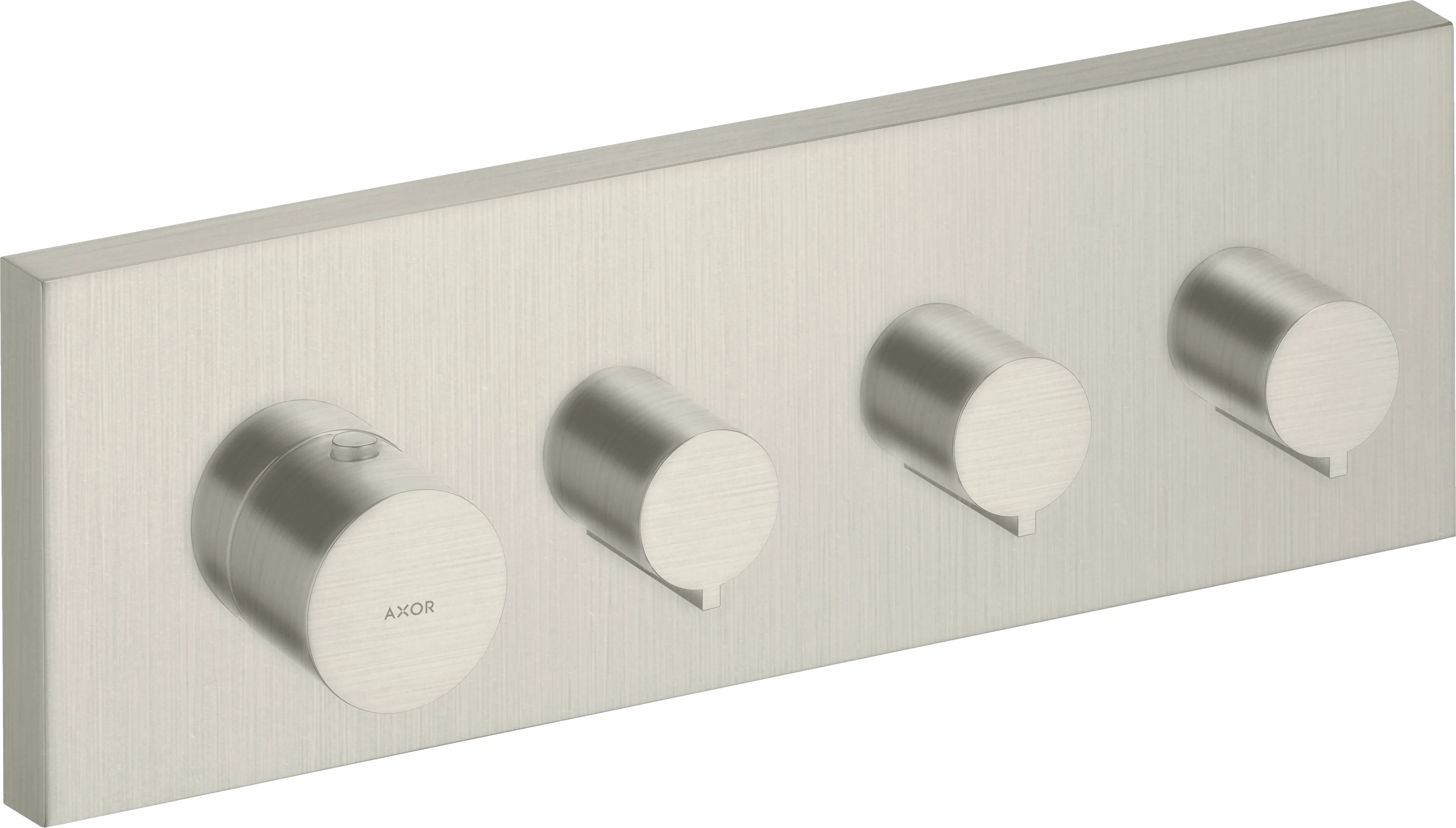 Hansgrohe AXOR ShowerSolutions Thermostatmodul 360/120 Unterputz eckig Edelstahl Optic, 3 Verbraucher, max. Durchfluss 59 l/min bei 3 bar