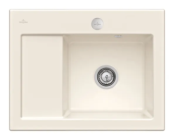 Villeroy & Boch Einbau-Küchenspülbecken „Subway“ 45 Compact 650 × 510 × 220 mm, für Becken rechts in Crema