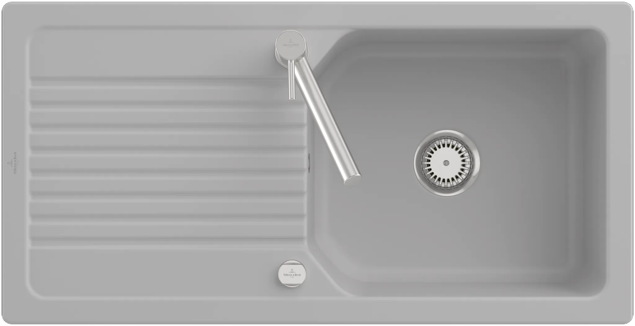 Villeroy & Boch flächenbündiges Küchenspülbecken „Linara“ 60 flat 980 × 490 × 200 mm in Fossil