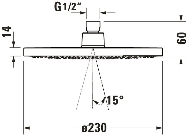 Duschkopf „Zubehör Armaturen“ ⌀ 230 mm in Schwarz (matt)