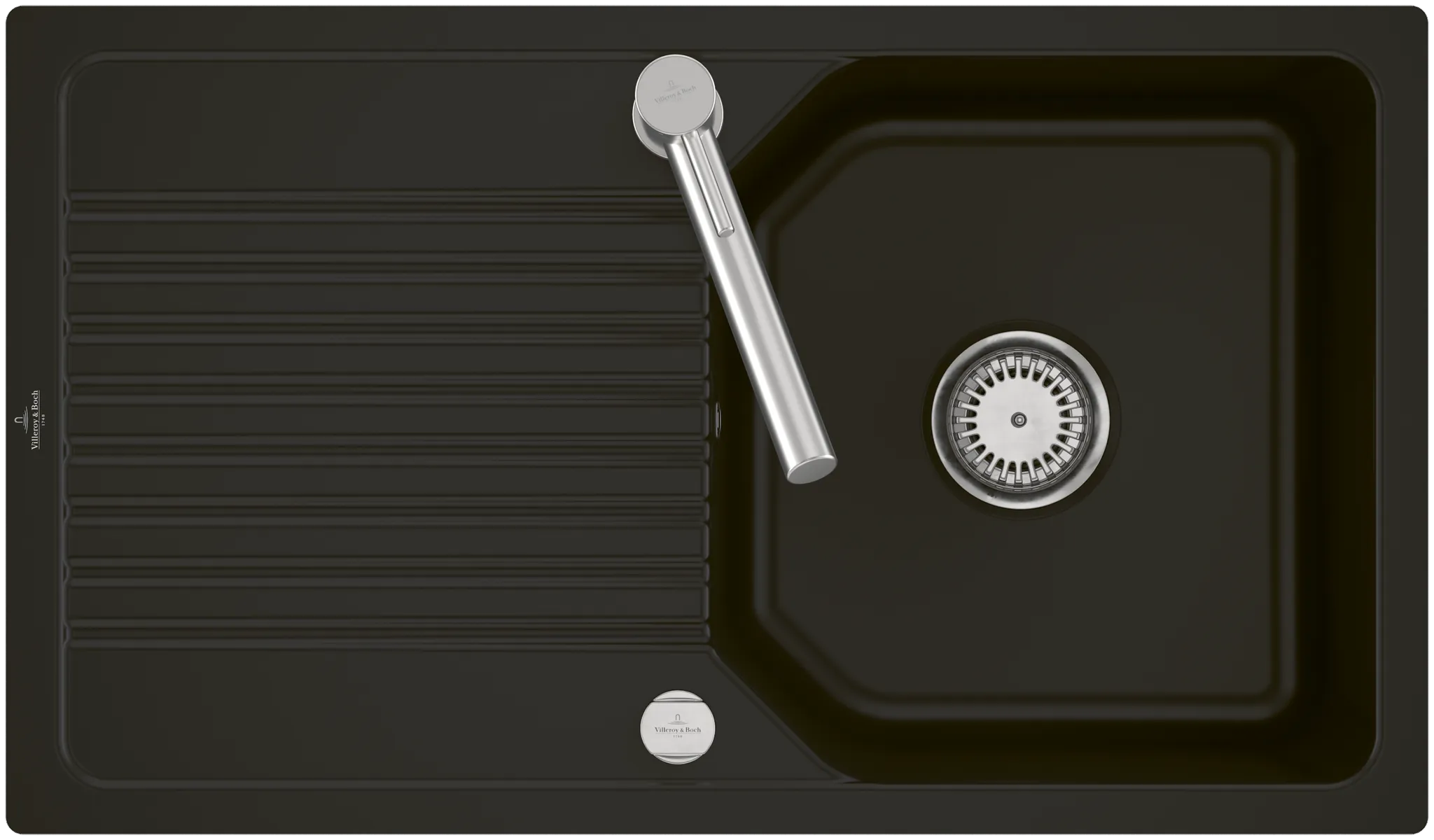 Villeroy & Boch flächenbündiges Küchenspülbecken „Linara“ 50 flat 840 × 490 × 200 mm in Chromite Villeroy & Boch flächenbündiges Küchenspülbecken „Linara“ 50 flat 840 × 490 × 200 mm in Chromite