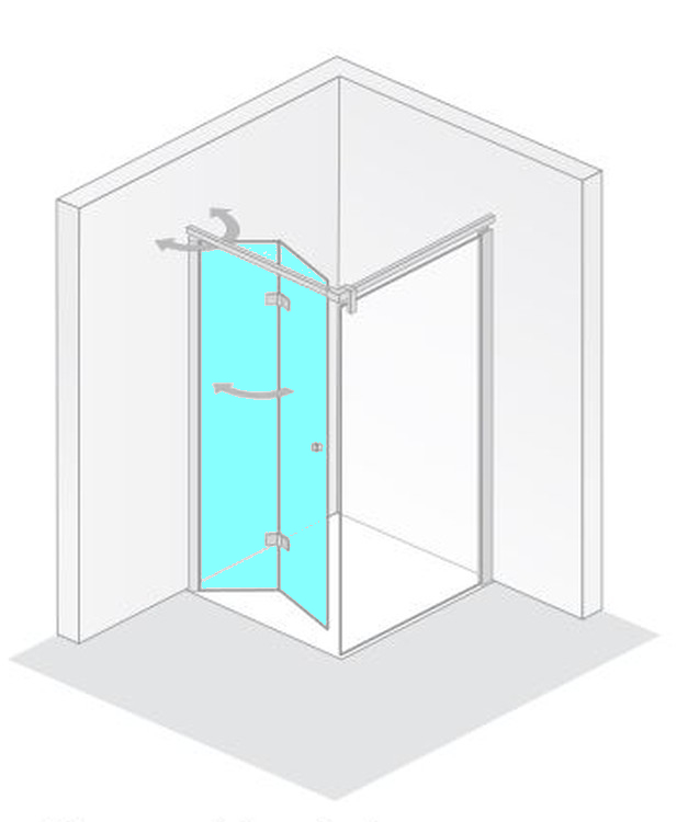 HSK teilgerahmte Drehfalttür pendelbar „Atelier Plan“ für Seitenwand Glas Klar hell, Profile Schwarz-matt, B: 750 mm H: 2000 mm HSK teilgerahmte Drehfalttür pendelbar „Atelier Plan“ für Seitenwand Glas Klar hell, Profile Schwarz-matt, B: 750 mm H: 2000 mm