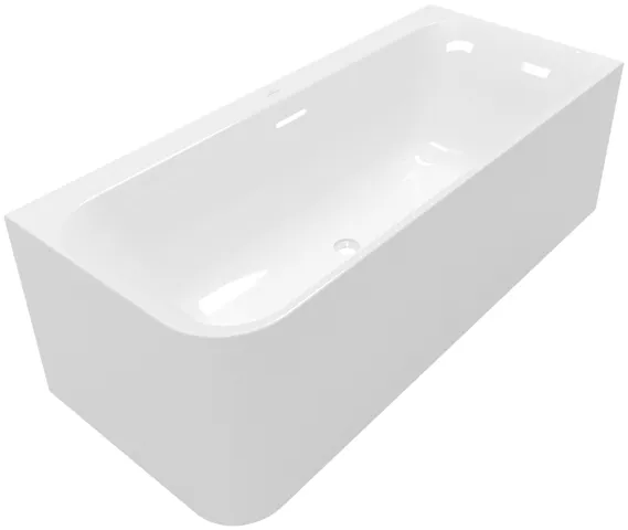 Villeroy & Boch Badewanne mit eckiger Innenform „Loop & Friends“ vorwand rechteck 180 × 80 cm, rechts in Weiß Alpin / Colour On Demand
