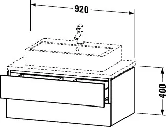 Duravit Waschtischunterschrank wandhängend „L-Cube“ 92 × 40 × 54,7 cm Graphit Matt