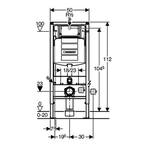 Geberit Vorwand-/Einbauelement für Toilette mit Unterputz-Spülkasten Sigma (UP320) „Duofix“ 112 × 50 × 12 cm Geberit Vorwand-/Einbauelement für Toilette mit Unterputz-Spülkasten Sigma (UP320) „Duofix“ 112 × 50 × 12 cm