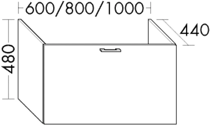 Waschtischunterschrank Sys30 von burgbad - 1 Auszug, 480 mm hoch, 600 mm breit, 440 mm tief