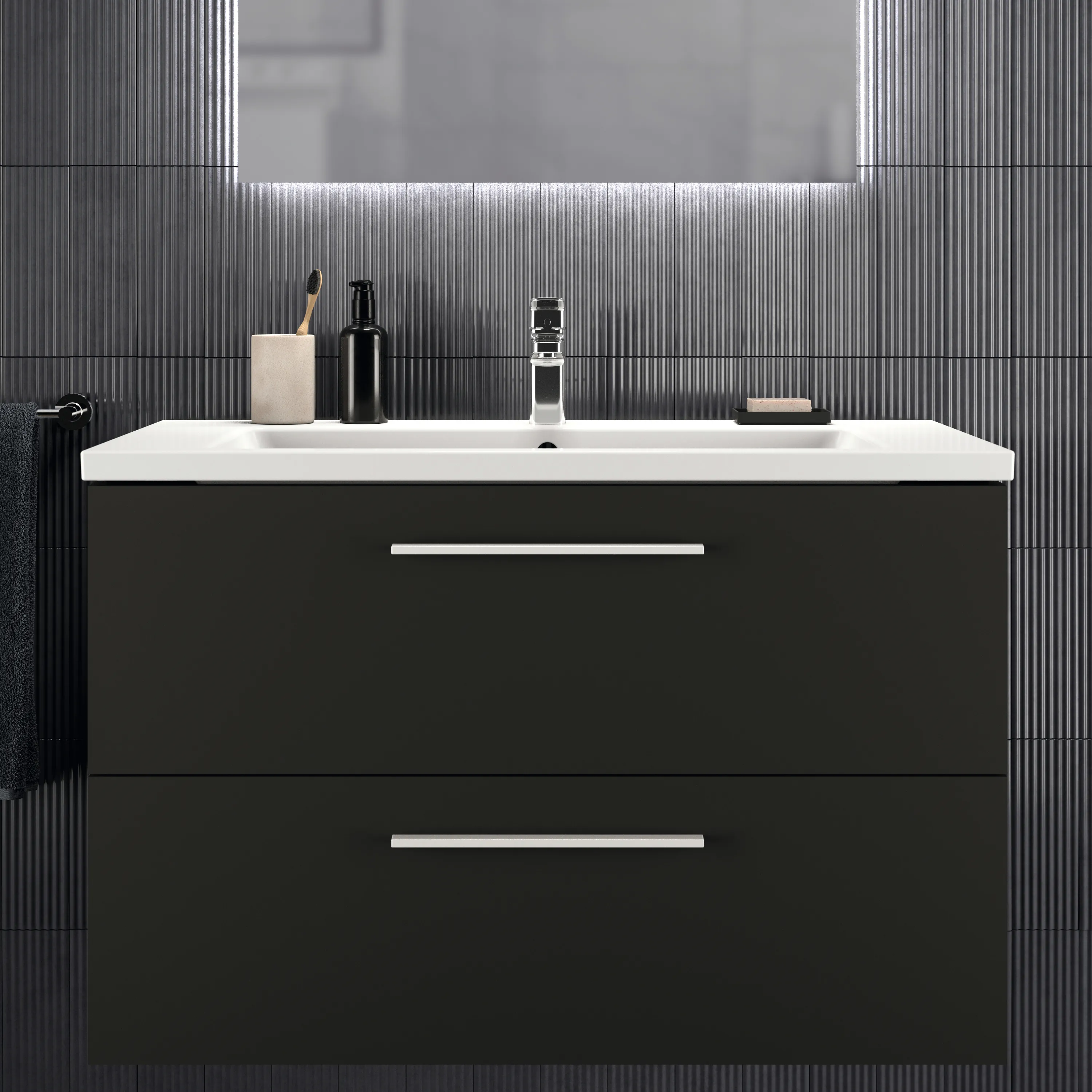 Ideal Standard Möbelwaschtischunterschrank i.life B 2 Auszüge 1000x505x630mm Carbongrau Ideal Standard Möbelwaschtischunterschrank i.life B 2 Auszüge 1000x505x630mm Carbongrau