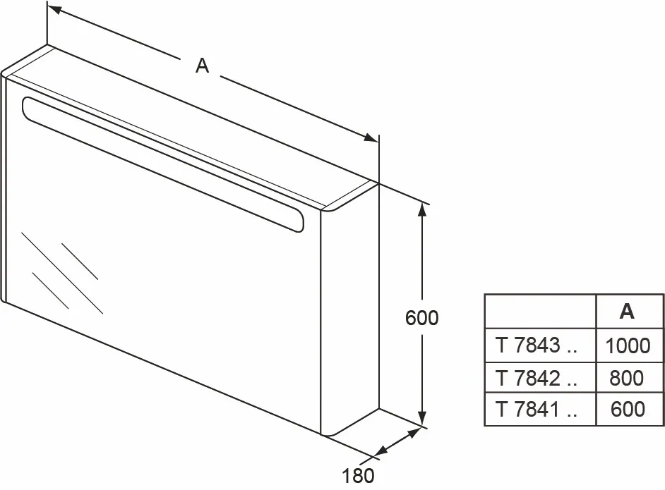 Ideal Standard Druck-Kolben Set Softmood für Spiegelschrank 800 mm
