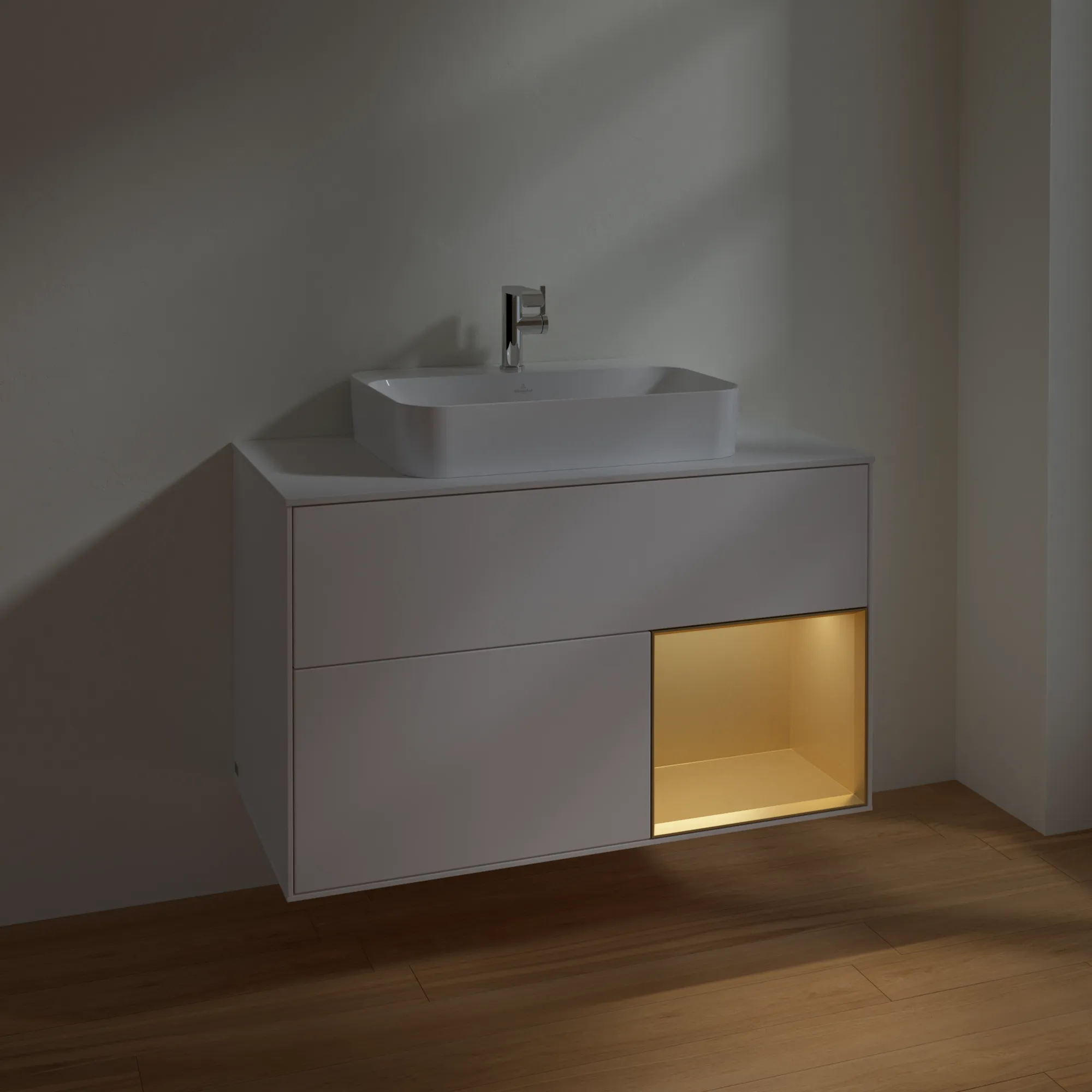 Villeroy & Boch Waschtischunterschrank „Finion“ für Schrankwaschtisch 1000 × 603 × 501 mm White Matt Lacquer, für Becken mittig Villeroy & Boch Waschtischunterschrank „Finion“ für Schrankwaschtisch 1000 × 603 × 501 mm White Matt Lacquer, für Becken mittig