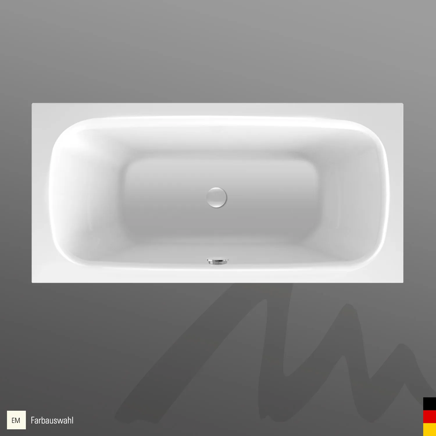 Mauersberger Acryl-Badewanne nivalis square uno 1800x900x450, Farbgruppe: 3