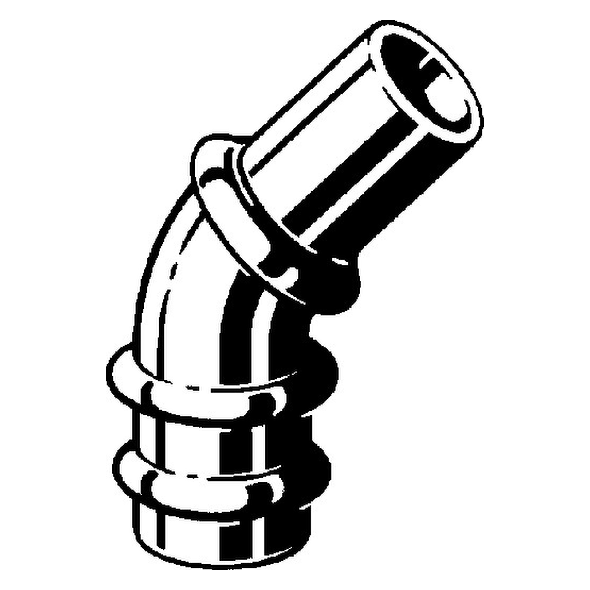 „Sanpress“ 45°-Bogen mit 1 Muffe 35 mm „Sanpress“ 45°-Bogen mit 1 Muffe 35 mm