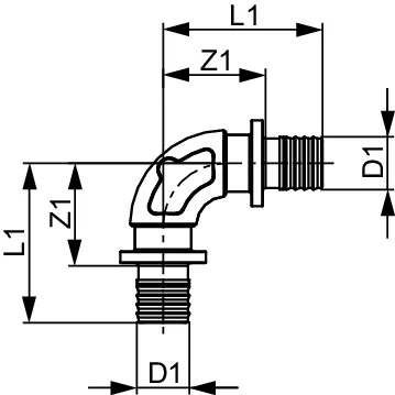 TECEflex Bogen 90 Grad druckverlustoptimiert Dimension 16 × 16, Siliziumbronze TECEflex Bogen 90 Grad druckverlustoptimiert Dimension 16 × 16, Siliziumbronze