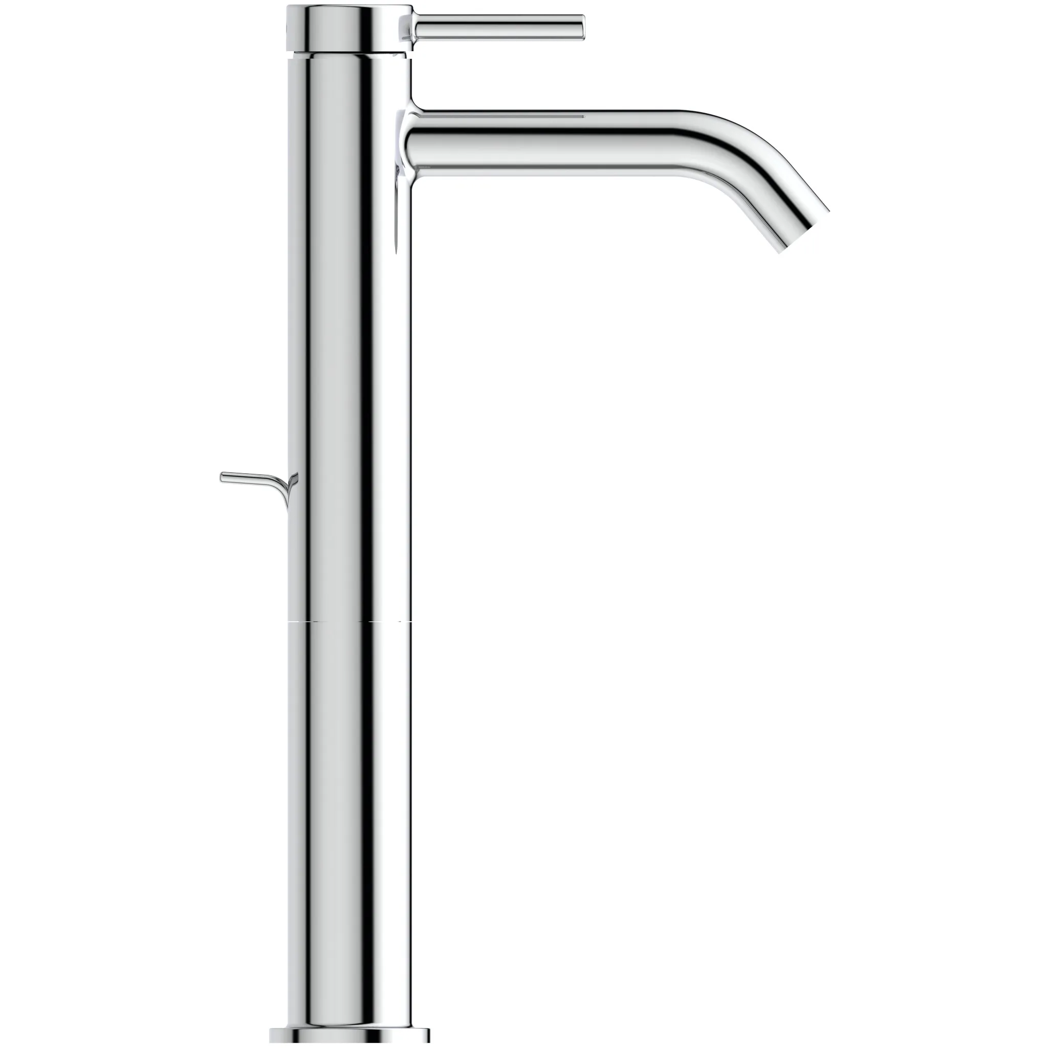 Waschtischarmatur Ceraline Nuovo Ausladung 135mm verlängerter Sockel mit Ablaufgarnitur BlueStart Chrom