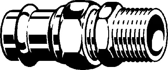 „Sanpress“ Übergangsverschraubung mit 1 Muffe auf Außengewinde 15 mm × 3/4″ „Sanpress“ Übergangsverschraubung mit 1 Muffe auf Außengewinde 15 mm × 3/4″