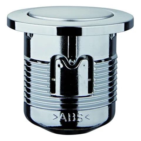 Druckknopf und Rosette 37115, zum Servo-Set, für aufgesetzte Keramik-Spülkästen, Deckelbohrung Ø 40 mm, mattchrom/chrom Druckknopf und Rosette 37115, zum Servo-Set, für aufgesetzte Keramik-Spülkästen, Deckelbohrung Ø 40 mm, mattchrom/chrom