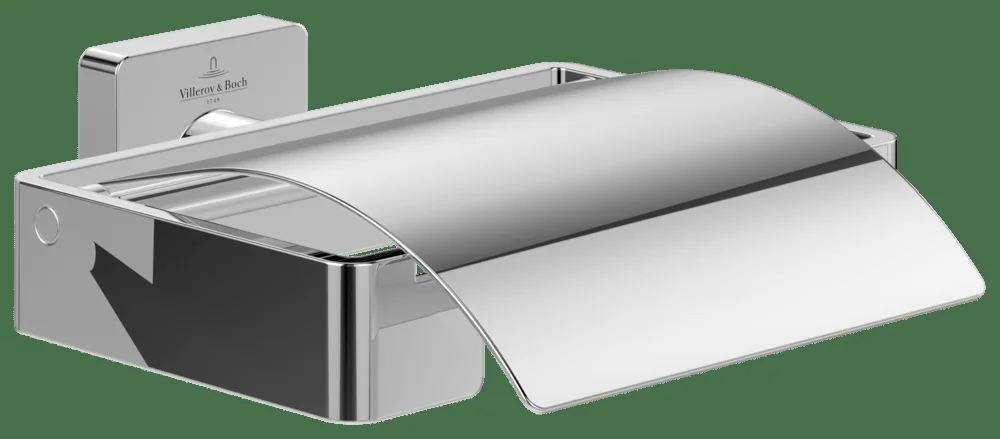 Villeroy & Boch Elements - Striking Toilettenpapierhalter mit Deckel, 131x115x45mm, Chrom Villeroy & Boch Elements - Striking Toilettenpapierhalter mit Deckel, 131x115x45mm, Chrom