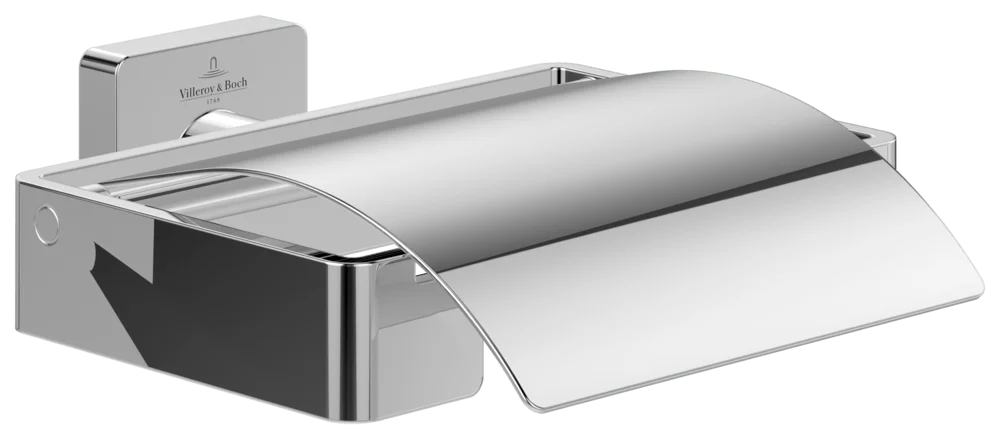 Villeroy & Boch Elements - Striking Toilettenpapierhalter mit Deckel, 131x115x45mm, Chrom Villeroy & Boch Elements - Striking Toilettenpapierhalter mit Deckel, 131x115x45mm, Chrom