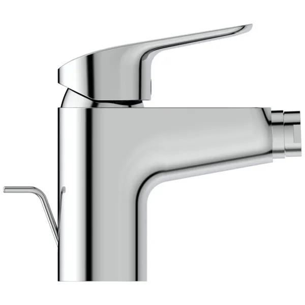 Bidetarmatur Ceraflex, Ausladung 114mm, mit Ablaufgarnitur aus Kst., Chrom Bidetarmatur Ceraflex, Ausladung 114mm, mit Ablaufgarnitur aus Kst., Chrom