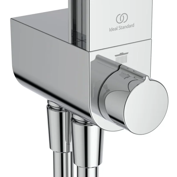 Ideal Standard Ceratwist Alu+ Duschsystem, Chrom, Aufputz, 100% recyceltes Aluminium, 2 Strahlarten Hand- und Kopfbrause