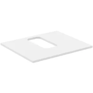 Waschtischplatte i.life B mittiger Ausschnitt für ein Wand-Waschtisch 602x507x18mm Weiß matt