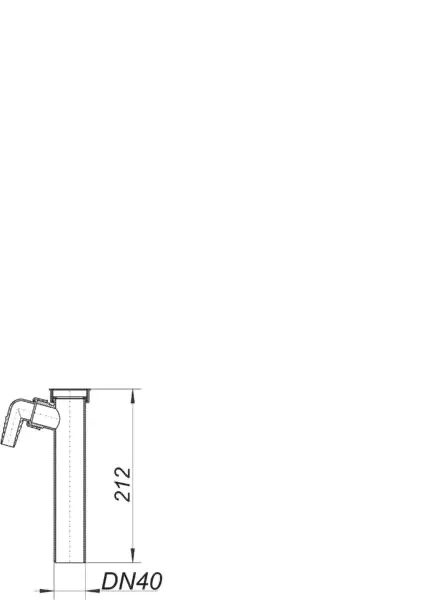 Tauchrohr 010/1, 210 mm, 1 1/2″ x DN 40 Tauchrohr 010/1, 210 mm, 1 1/2″ x DN 40