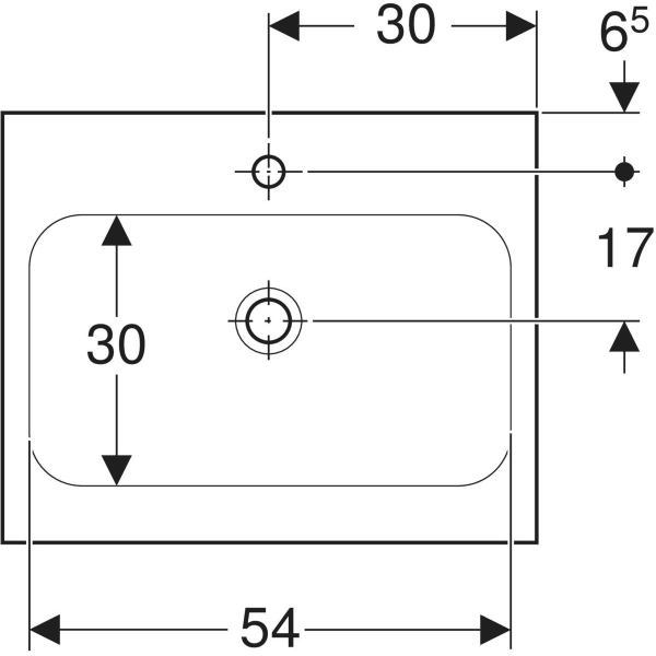 Aufsatzwaschtisch „iCon Light“, rechteckig, Hahnlochposition mittig 60 × 48 cm in Edelstahl