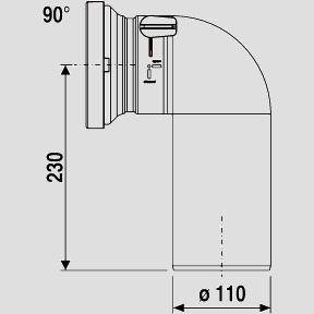 WC-Anschlussbogen 90 Grad, Rattensperre, weiß