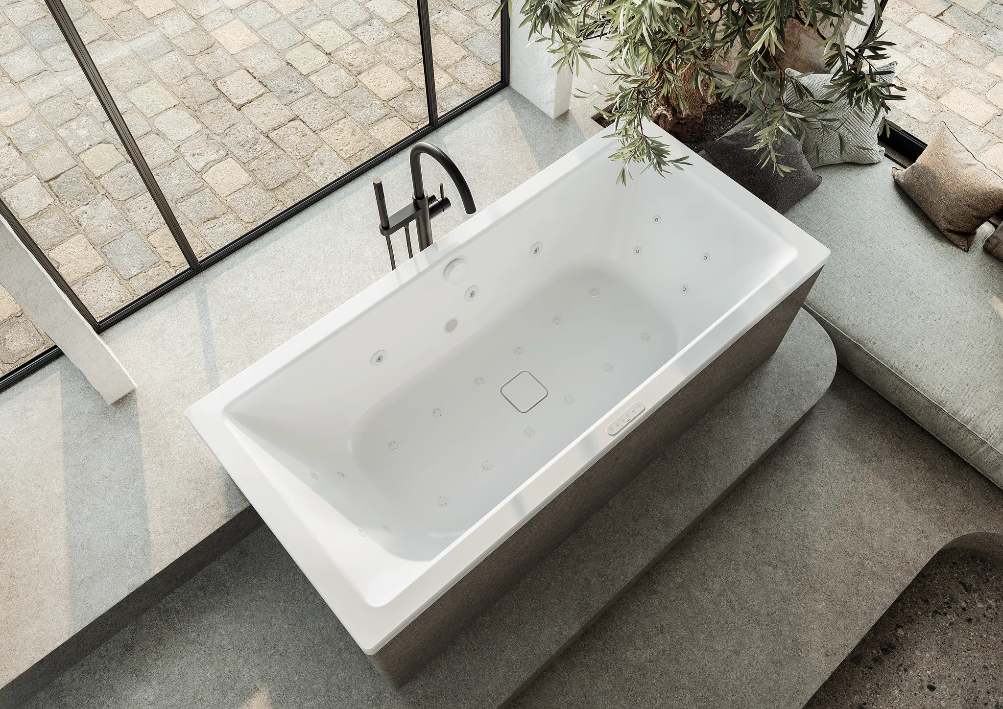 Kaldewei Whirlwanne „Conoduo“ 190 × 90 cm, rechts mit Combimassage Body & Soul, in cool grey 90 Kaldewei Whirlwanne „Conoduo“ 190 × 90 cm, rechts mit Combimassage Body & Soul, in cool grey 90