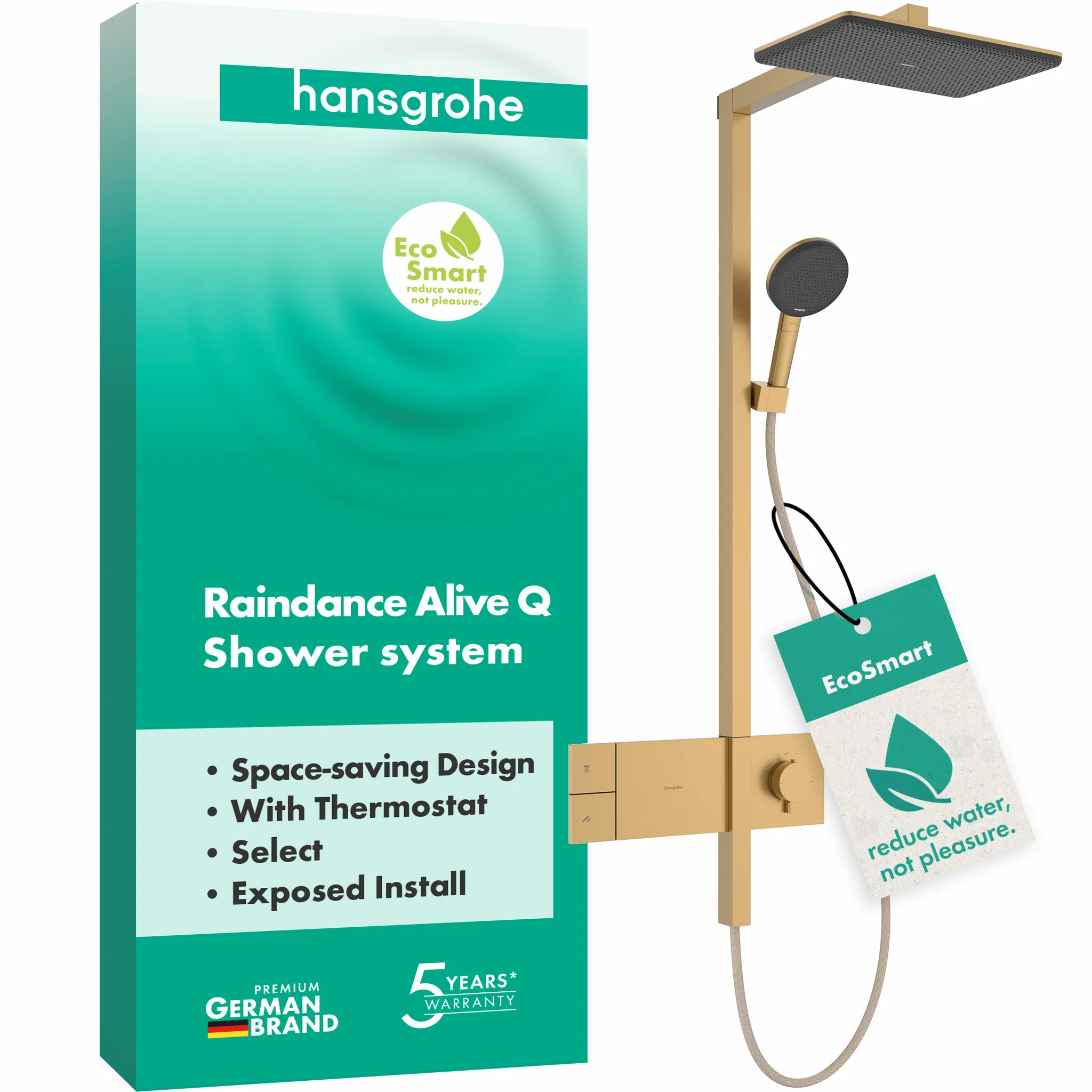 Hansgrohe Raindance Alive Q Showerpipe 210⁄340 1jet EcoSmart mit ShowerSelect Comfort, Brushed Bronze Hansgrohe Raindance Alive Q Showerpipe 210⁄340 1jet EcoSmart mit ShowerSelect Comfort, Brushed Bronze