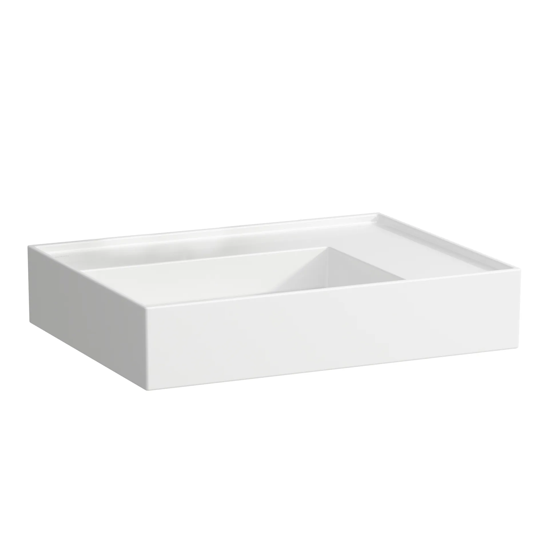 Waschtisch Kartell • 460x600x150 1 Hahnloch ohne Überlauf Ablage rechts weiß Waschtisch Kartell • 460x600x150 1 Hahnloch ohne Überlauf Ablage rechts weiß