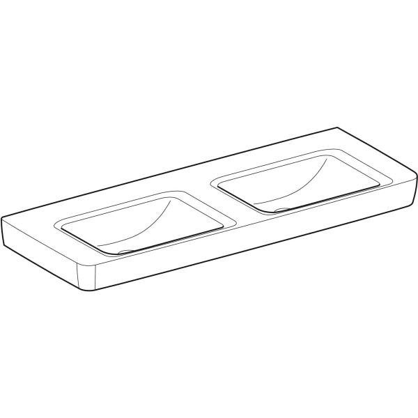 Wandwaschtisch „Renova Plan“, rechteckig 130 × 48 cm in weiß alpin