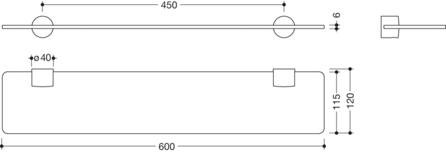 HEWI Ablage „System 815“ in / / 60 cm