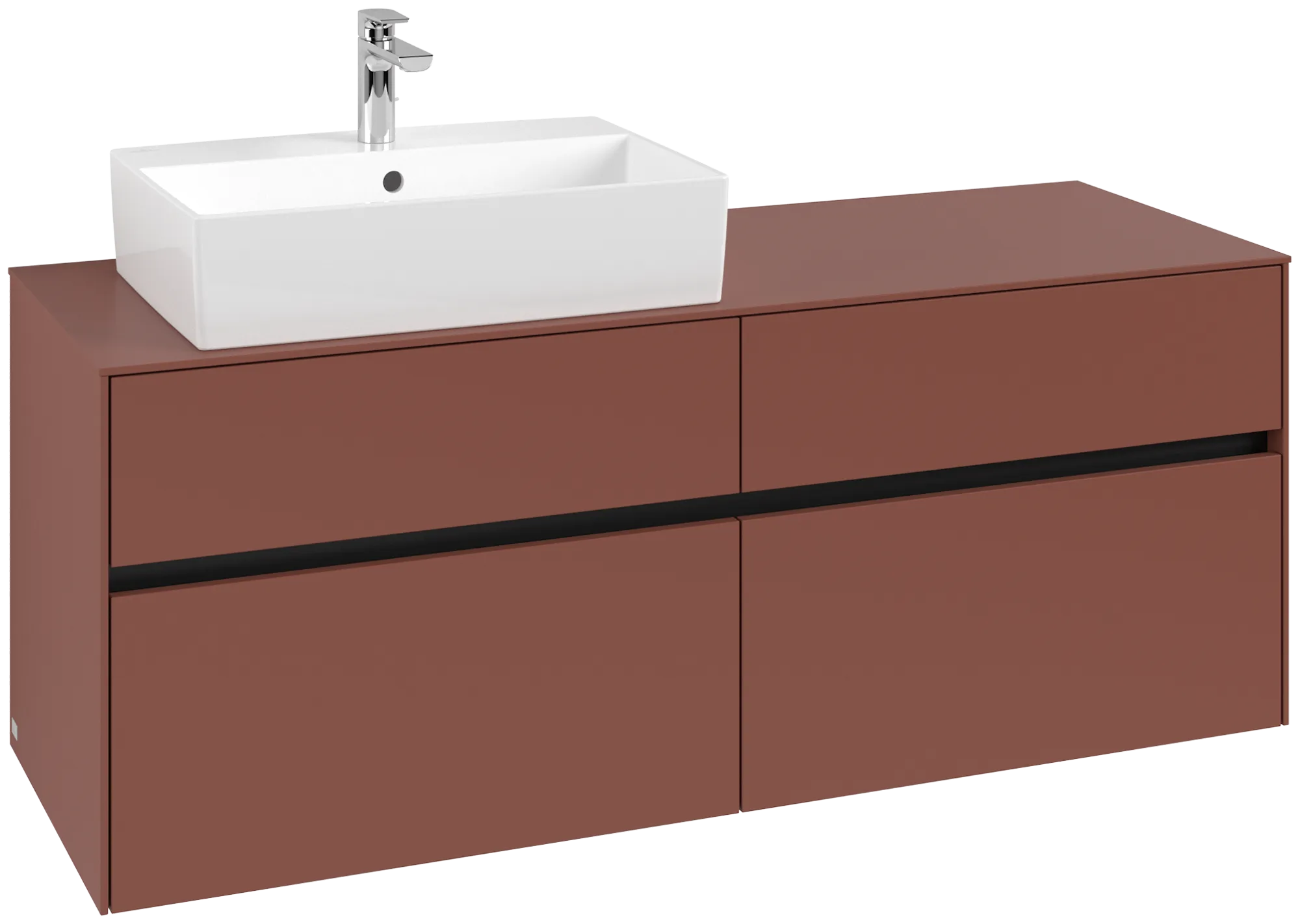 Villeroy & Boch Collaro Waschbeckenunterschrank C13200, 1400 x 548 x 500 mm, Wine Red