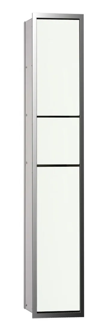 Gäste-WC-Modul asis 150 Unterputz, 964 mm, chrom / optiwhite Doppelfach mit Boden, mit Papierhalter mit Bürstengarnitur, ohne Einbaurahmen Gäste-WC-Modul asis 150 Unterputz, 964 mm, chrom / optiwhite Doppelfach mit Boden, mit Papierhalter mit Bürstengarnitur, ohne Einbaurahmen