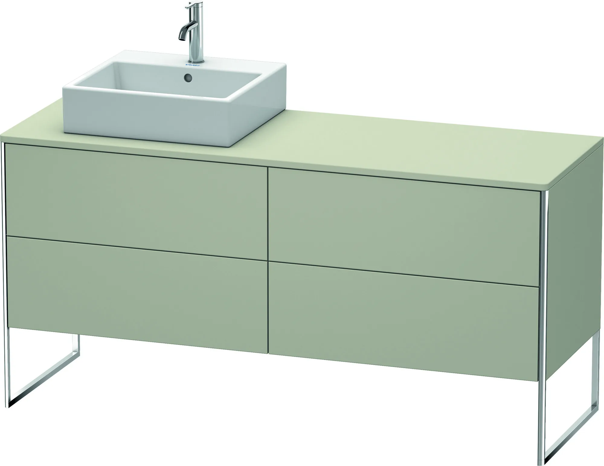 Duravit Waschtischunterschrank bodenstehend „XSquare“ 160 × 77,8 × 54,8 cm Taupe Seidenmatt